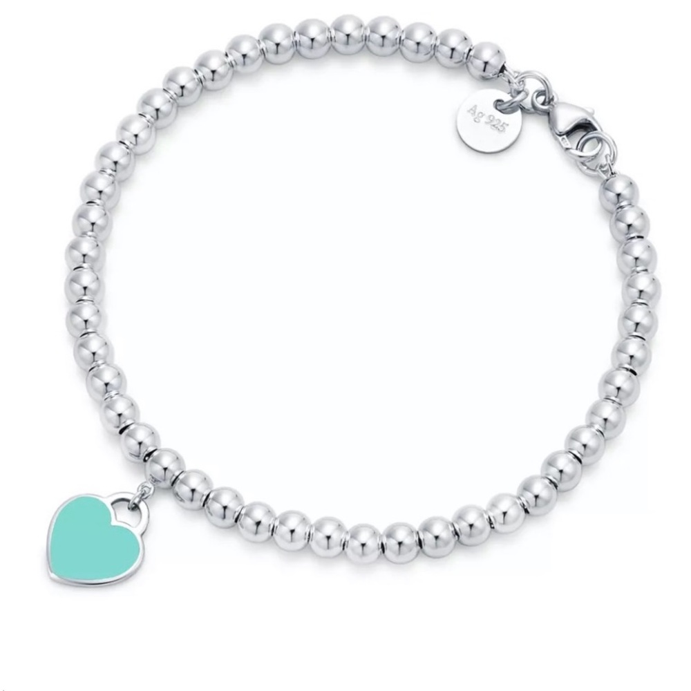 Tiffany & Co. Silver Bracelet with Turquoise Heart Charm